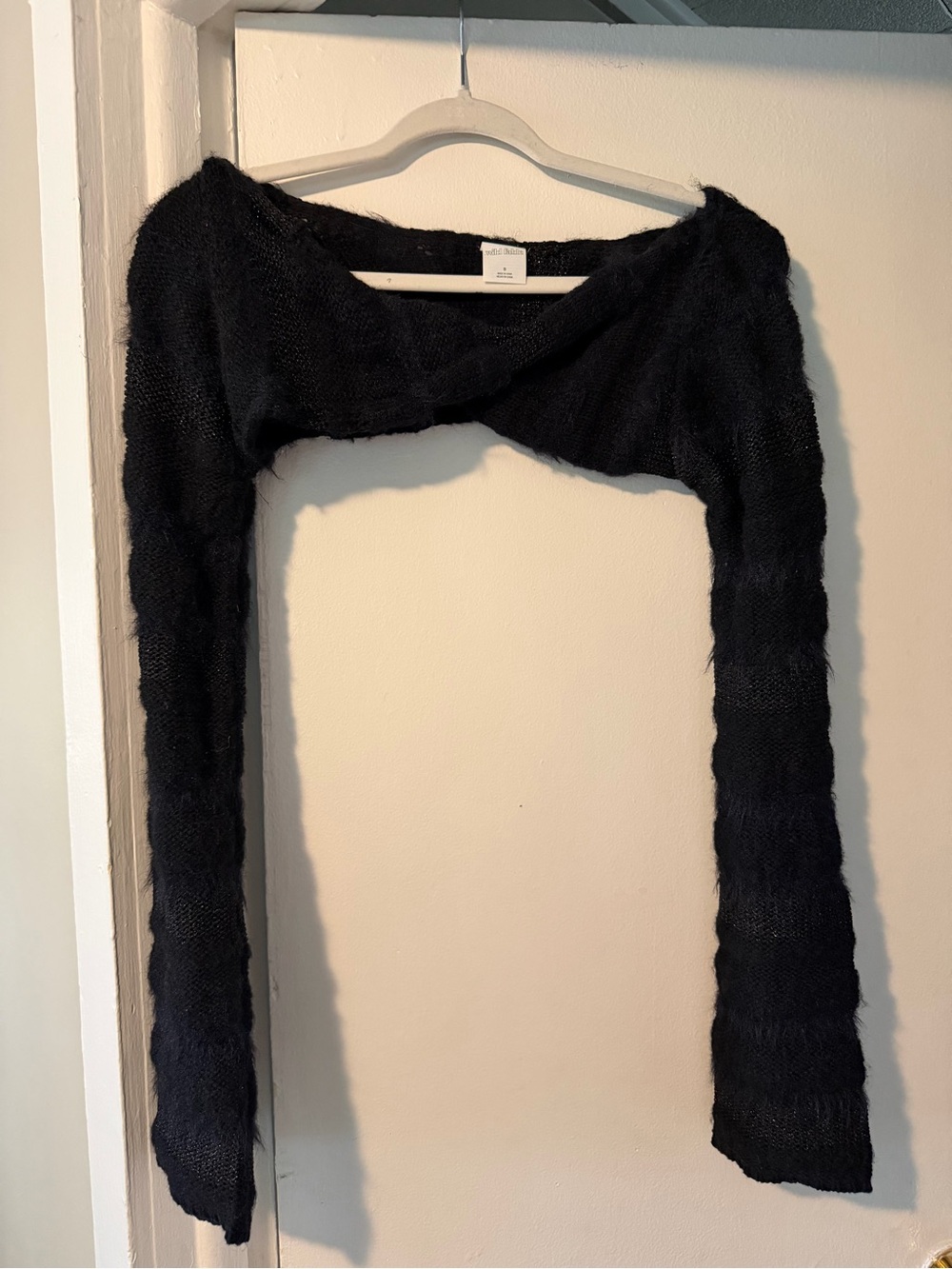 wild fable Black Cropped Shrug with Long Sleeves
